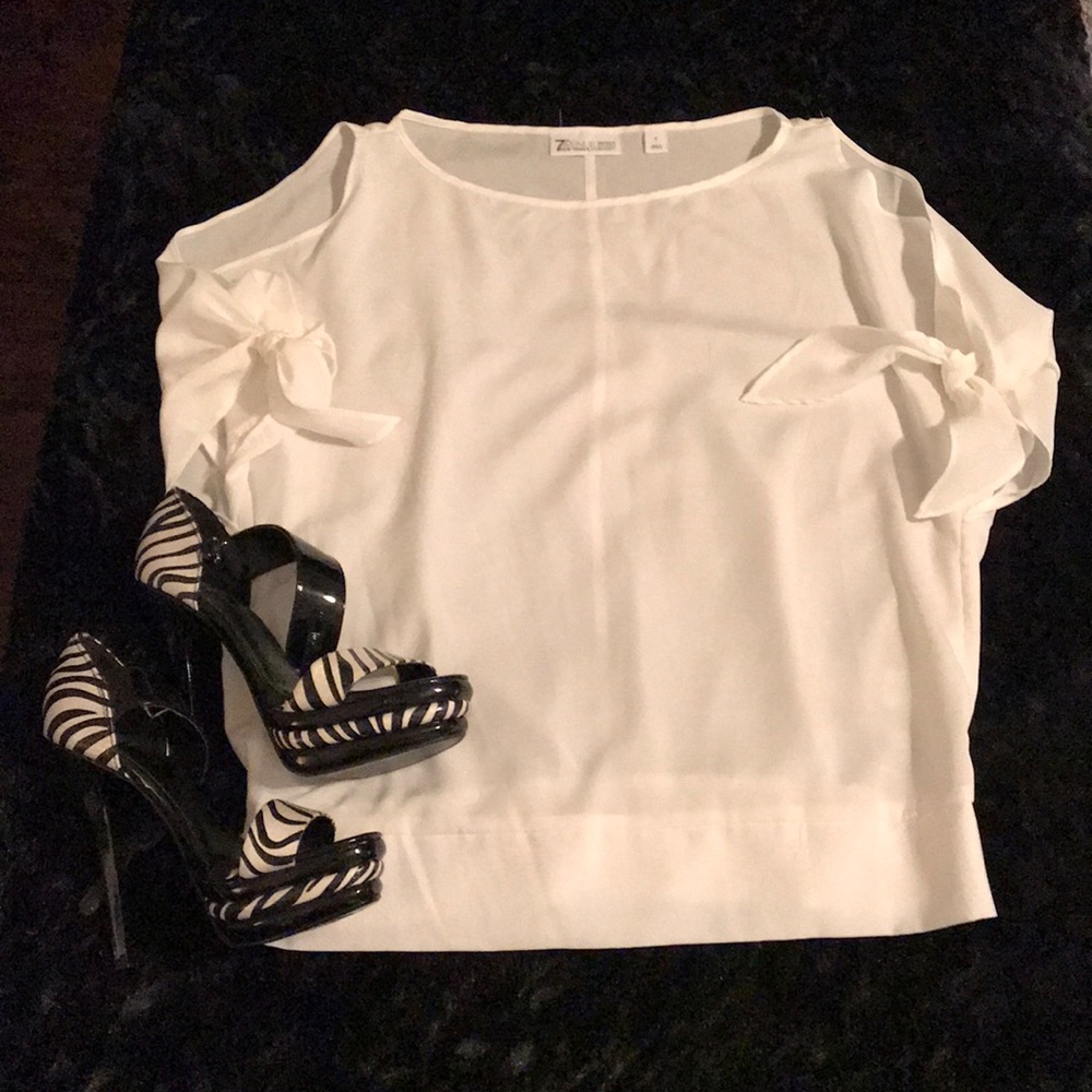 White Blouse with Bow Sleeves